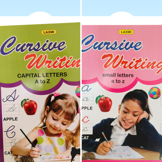 Cursive Writing Practice Book, Capital & Small Letters (Pack of 2)